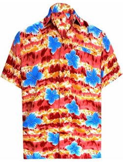 LA LEELA Men's Vacation Outwear Dress Short Sleeve Hawaiian Shirt