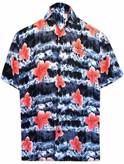 LA LEELA Men's Vacation Outwear Dress Short Sleeve Hawaiian Shirt