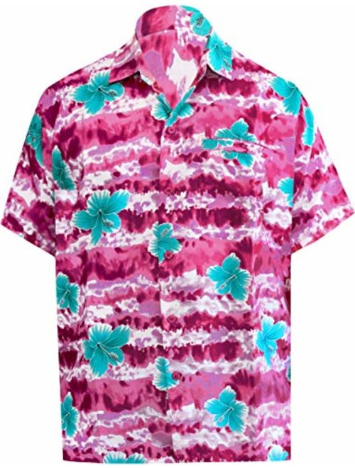 LA LEELA Men's Vacation Outwear Dress Short Sleeve Hawaiian Shirt