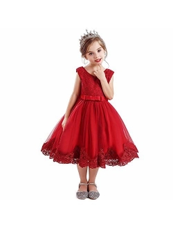 TTYAOVO Flower Girls Dresses Toddler Princess Wedding Party Dress