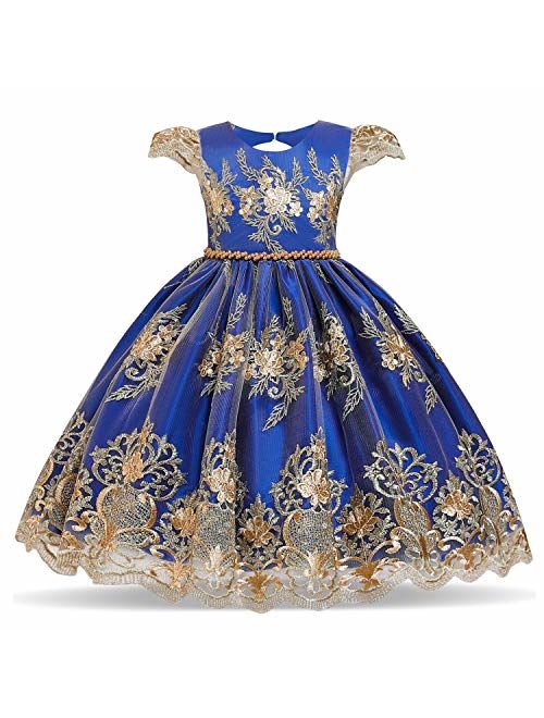 TTYAOVO Flower Girls Dresses Toddler Princess Wedding Party Dress