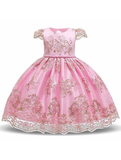 TTYAOVO Flower Girls Dresses Toddler Princess Wedding Party Dress