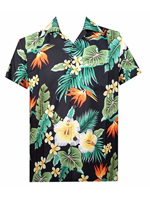 Hawaiian Shirt Mens Flower Leaf Beach Aloha Party Casual Holiday Short Sleeve