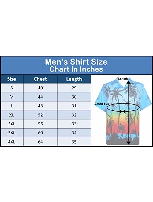 Hawaiian Shirt Mens Flower Leaf Beach Aloha Party Casual Holiday Short Sleeve