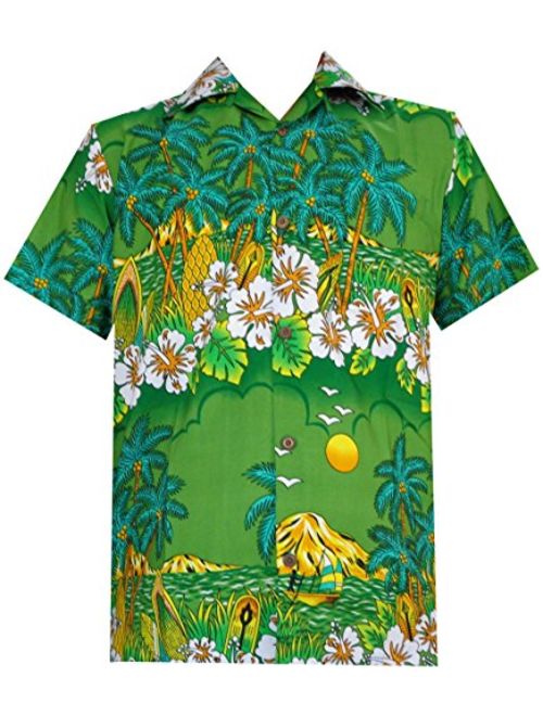 Hawaiian Shirt Mens Flower Leaf Beach Aloha Party Casual Holiday Short Sleeve