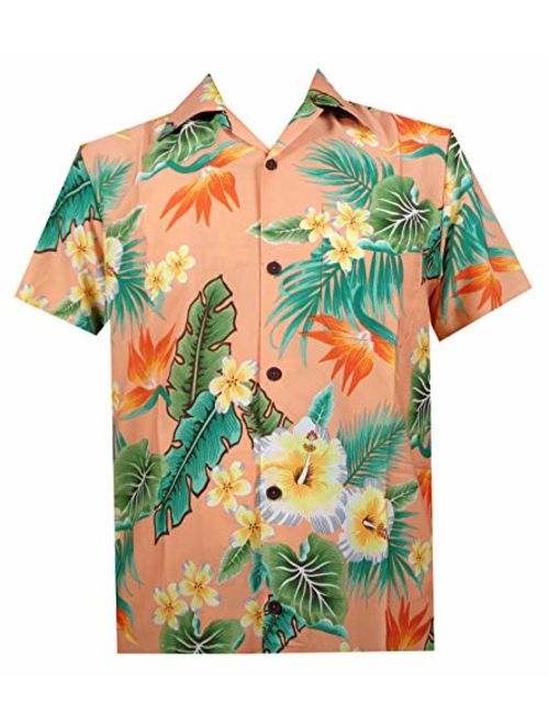 Hawaiian Shirt Mens Flower Leaf Beach Aloha Party Casual Holiday Short Sleeve