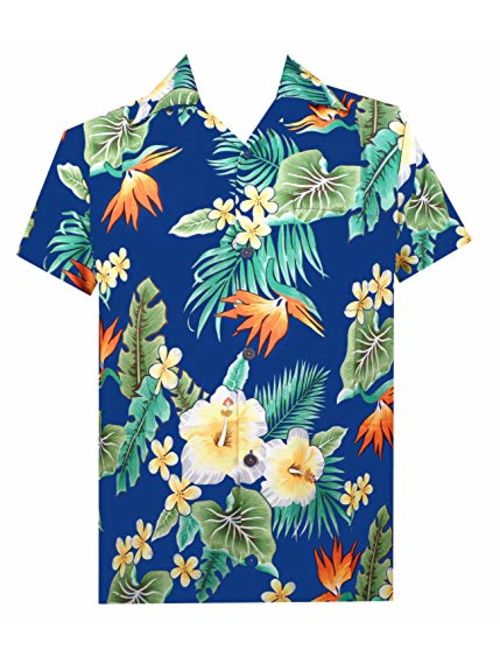 Hawaiian Shirt Mens Flower Leaf Beach Aloha Party Casual Holiday Short Sleeve