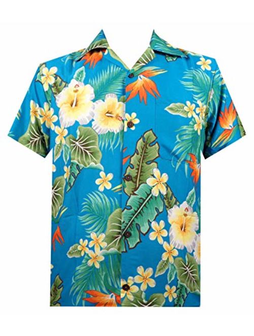 Hawaiian Shirt Mens Flower Leaf Beach Aloha Party Casual Holiday Short Sleeve