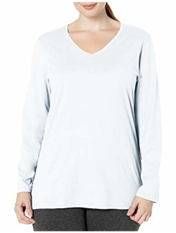 Women's Plus Size Vneck Long Sleeve Tee