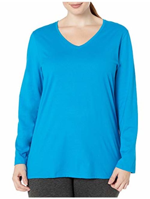 JUST MY SIZE Women's Plus Size Vneck Long Sleeve Tee