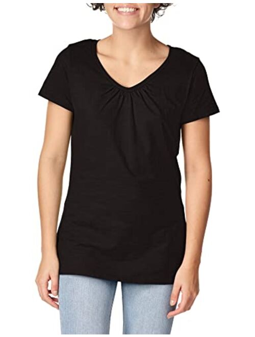 Hanes Women's Shirred V-Neck T-Shirt