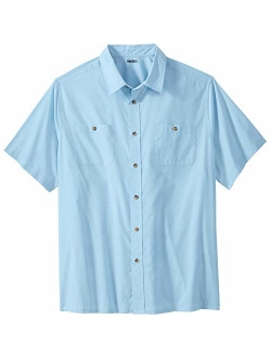 KingSize Men's Big and Tall Short-Sleeve Pocket Sport Shirt