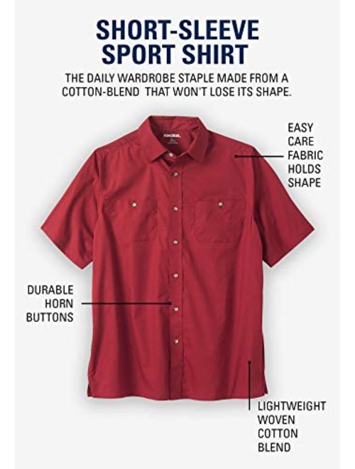 KingSize Men's Big and Tall Short-Sleeve Pocket Sport Shirt