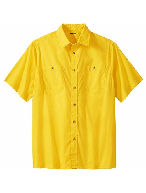 KingSize Men's Big and Tall Short-Sleeve Pocket Sport Shirt