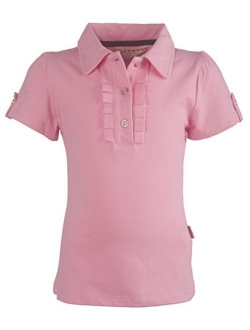 Ipuang Girl Short Sleeve Cotton Ruffle Polo Shirt Top