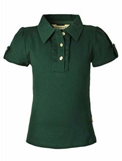 Ipuang Girl Short Sleeve Cotton Ruffle Polo Shirt Top