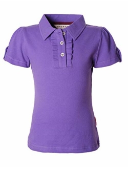 Ipuang Girl Short Sleeve Cotton Ruffle Polo Shirt Top