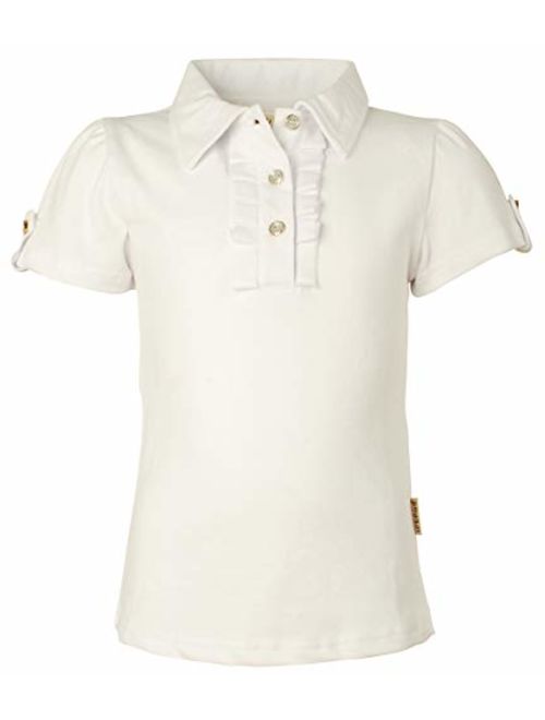 Ipuang Girl Short Sleeve Cotton Ruffle Polo Shirt Top