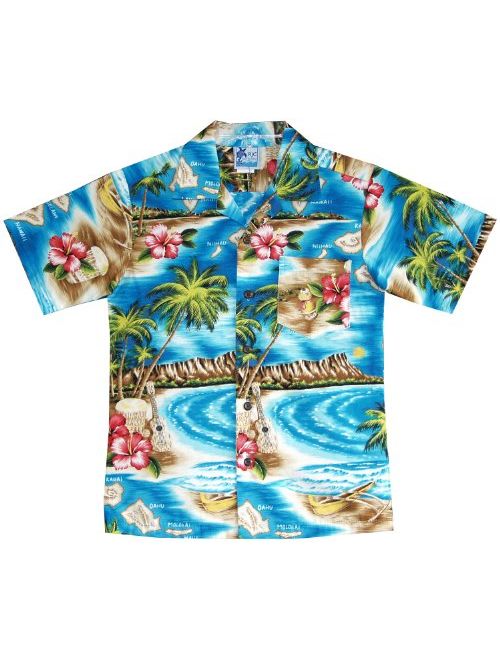 RJC Boys Hibiscus Hawaiian Island Shirt