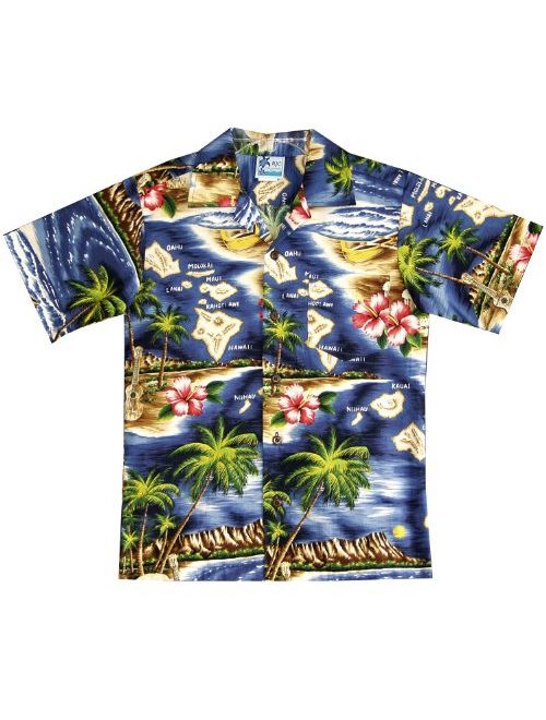 RJC Boys Hibiscus Hawaiian Island Shirt