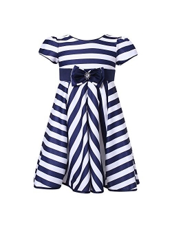 Richie House Girls' Striped Party Dress Size 3-12Y RH2226