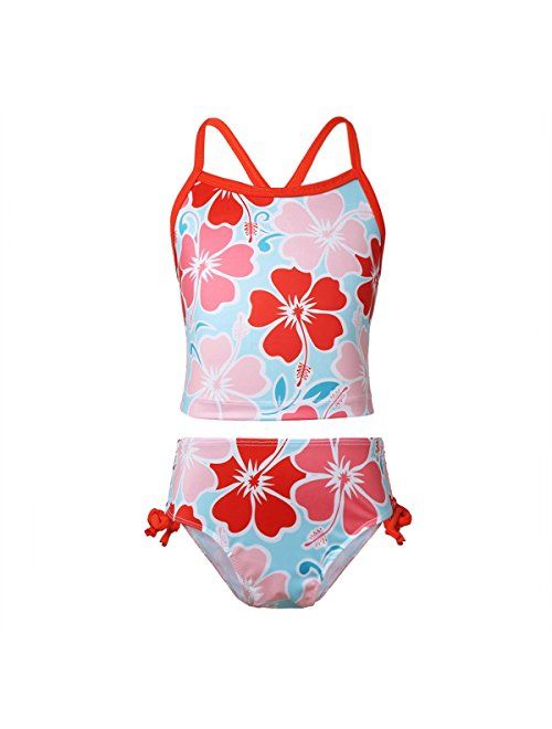 YiZYiF Kids Girls Tankini Bikini 2 Pieces Swimwear Swimming Bathing Suit