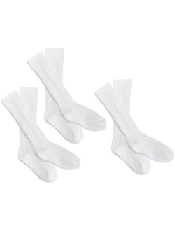 Jefferies Socks Big Girls' Classic Cable Knee Sock (Pack of 3)