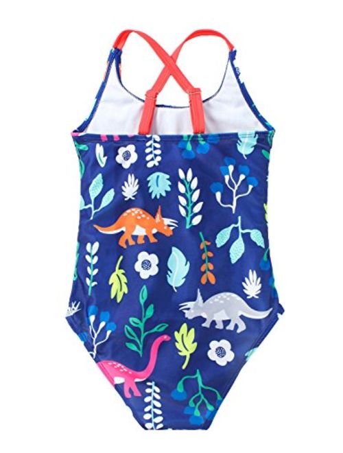 FreeLu Baby Girls' One Piece Cartoon Swimsuit Animal Print Bathing Suit Ruffles Swimwear Cute Baby Bikini Beachwear