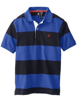 Boys' Short Sleeve Striped Pique Polo Shirt
