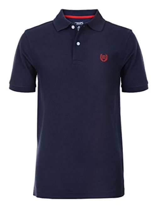 Chaps Boys' Short Sleeve Solid Polo Shirt