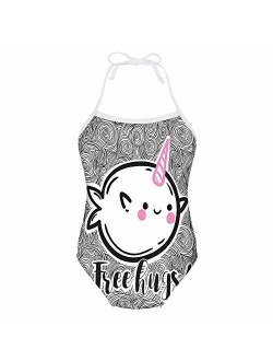 JoyLamoria Kids Swimsuits for Girls 3D Print One Piece Swimwear Elastic Bathing Suit 3T-6X