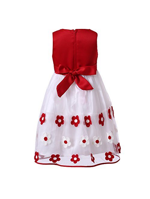 Richie House Little Girls' Sweet Dress with Embroidery and Pearls Size 3-8 Rh2140