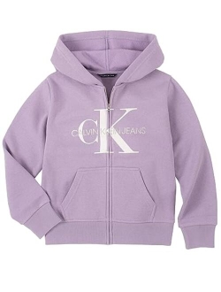 Girls' Logo Sweatshirt, Fleece Hoodie with Full-Zip Front & Functional Pockets