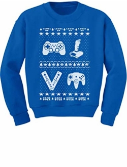 Tstars Gamer Retro Ugly Christmas Sweater Xmas Party Youth Kids Sweatshirt