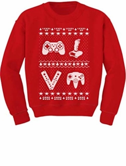 Tstars Gamer Retro Ugly Christmas Sweater Xmas Party Youth Kids Sweatshirt