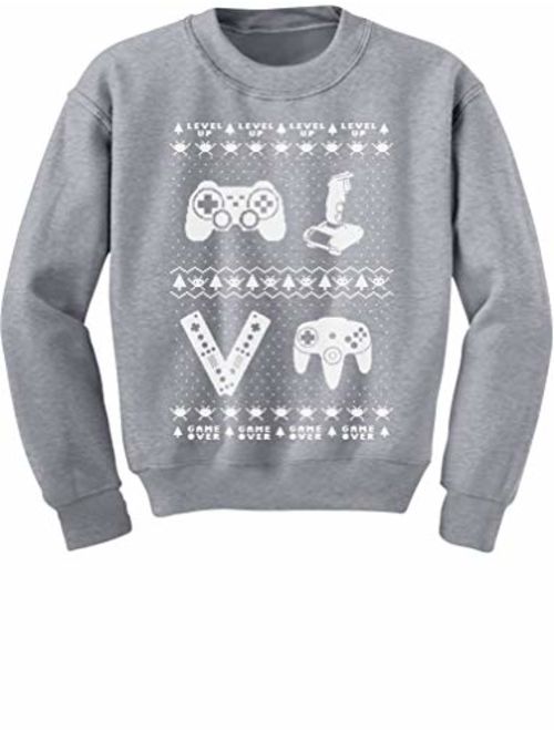 Tstars Gamer Retro Ugly Christmas Sweater Xmas Party Youth Kids Sweatshirt