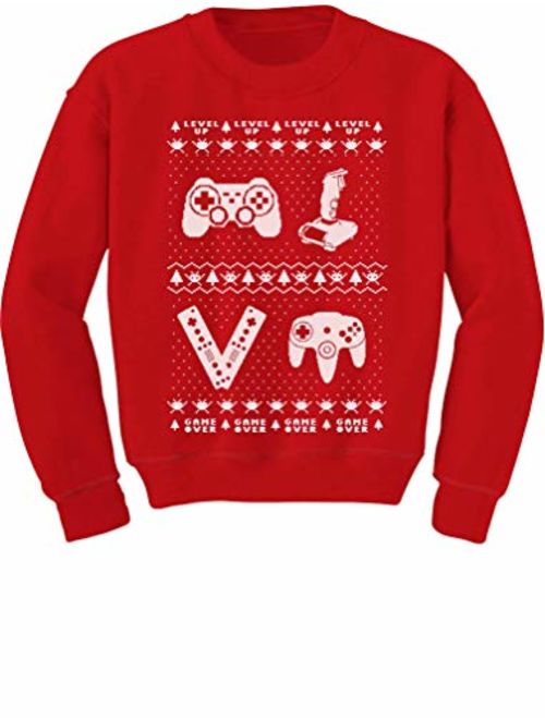 Tstars Gamer Retro Ugly Christmas Sweater Xmas Party Youth Kids Sweatshirt