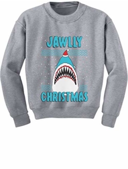 Jawlly Christmas Ugly Xmas Sweater Party Shark Youth Kids Sweatshirt