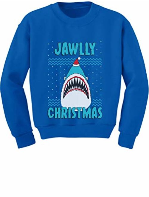 Jawlly Christmas Ugly Xmas Sweater Party Shark Youth Kids Sweatshirt