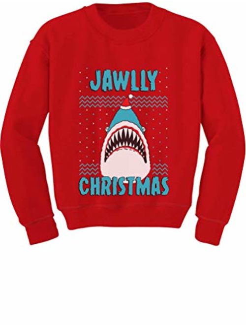 Jawlly Christmas Ugly Xmas Sweater Party Shark Youth Kids Sweatshirt