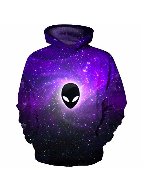 GLUDEAR Boys Girls Novelty Unicorn Galaxy Hoodies Sweatshirts Pullover 5-12Y