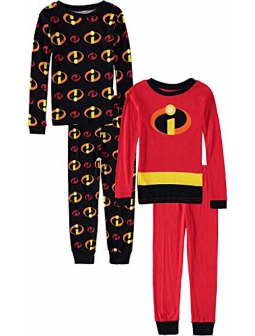 Pixar Boys' Incredibles 4-Piece Cotton Pajama Set