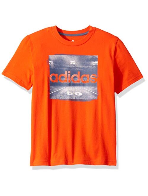 adidas Boys' Short Sleeve Cotton Jersey Graphic T-Shirt