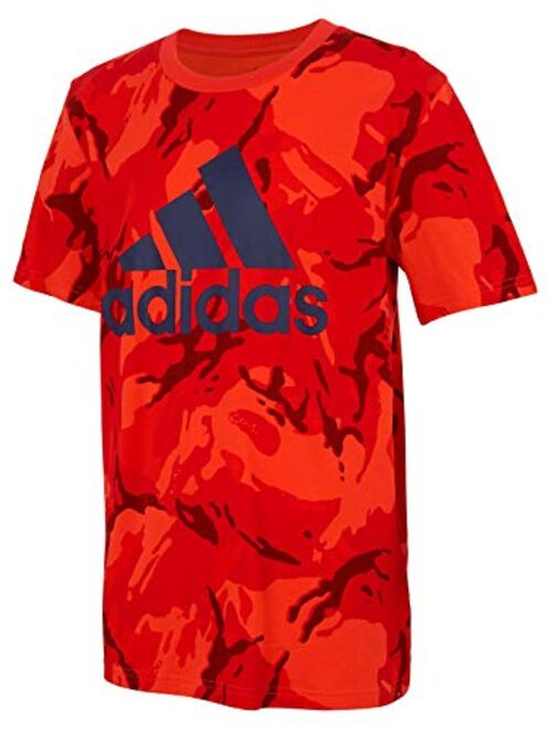 adidas Boys' Short Sleeve Cotton Jersey Graphic T-Shirt