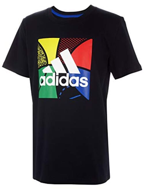 adidas Boys' Short Sleeve Cotton Jersey Graphic T-Shirt