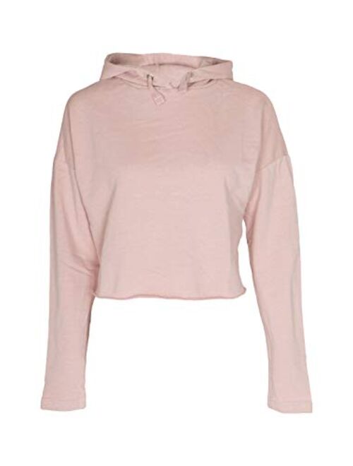 Girls Plain Crop Top Ripped Hoodie