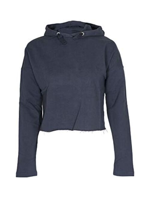 Girls Plain Crop Top Ripped Hoodie