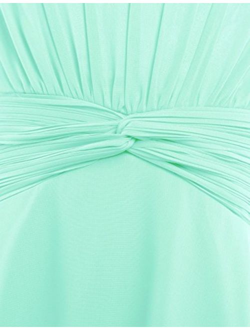 FEESHOW Kids Big Girls Sleeveless Double Chiffon Layers Wedding Bridesmaid Party Flower Girl Dress