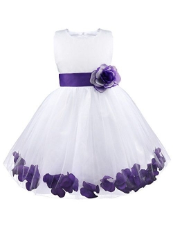 FEESHOW Wedding Pageant Petals Flower Girl Dress Bridesmaid Formal Graduation Party Prom Gown