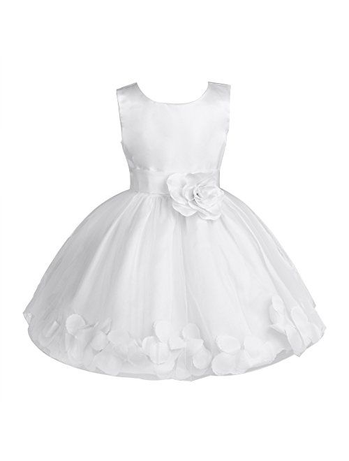 FEESHOW Wedding Pageant Petals Flower Girl Dress Bridesmaid Formal Graduation Party Prom Gown